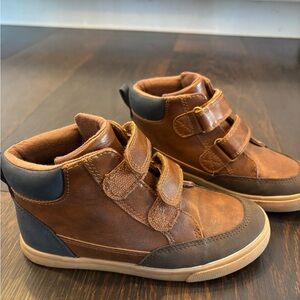 Cat & Jack Brown & Blue Boots with Velcro